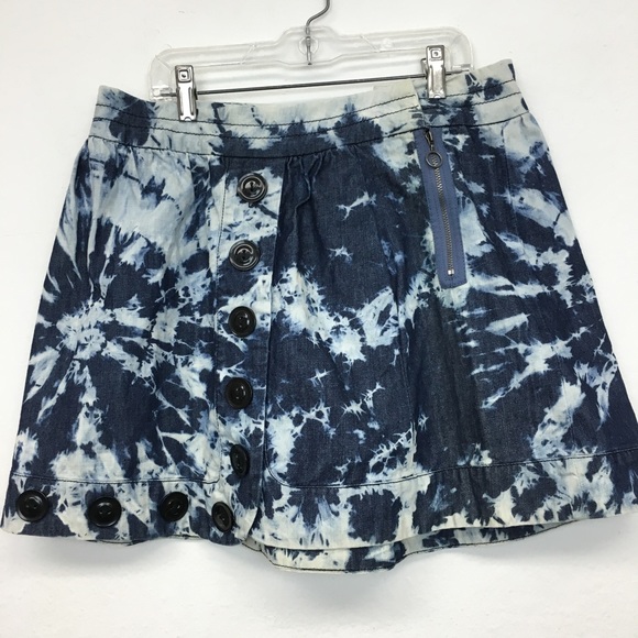 tie dye denim skirt